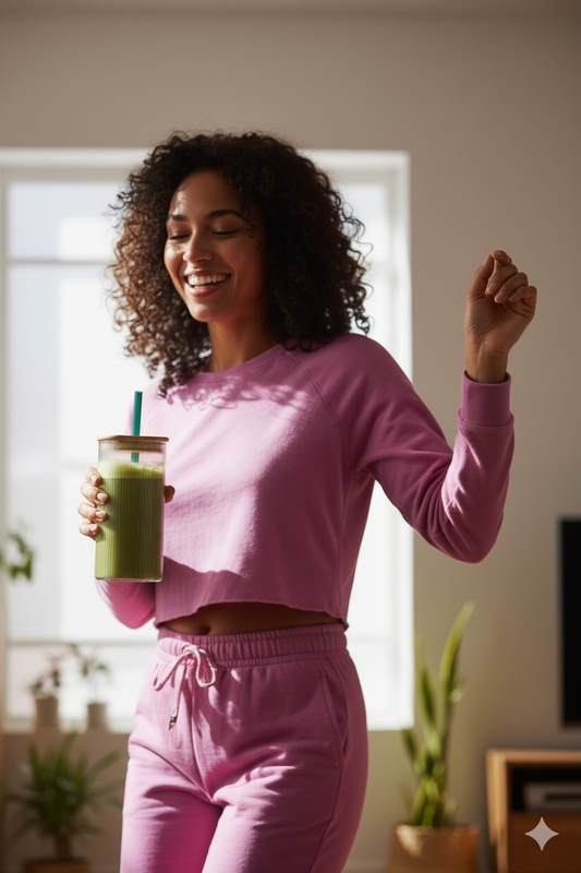 Borosilicate Glass Sipper, 410ml, Transparent, Glass Tumblers with Wooden Lid and Glass Straw - Ideal for Cocktails, Smoothies, Juices, and Iced Coffee | Dark Teal Green Straw