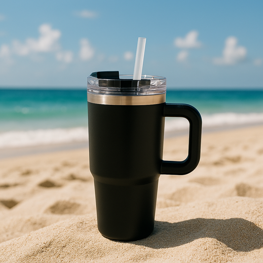 KLINKCO Stainless Steel Tumbler with Straw | Double Insulated Tumblers for Hot & Cold Drink 100% Leakproof Tumbler | Black | 500ml Steel