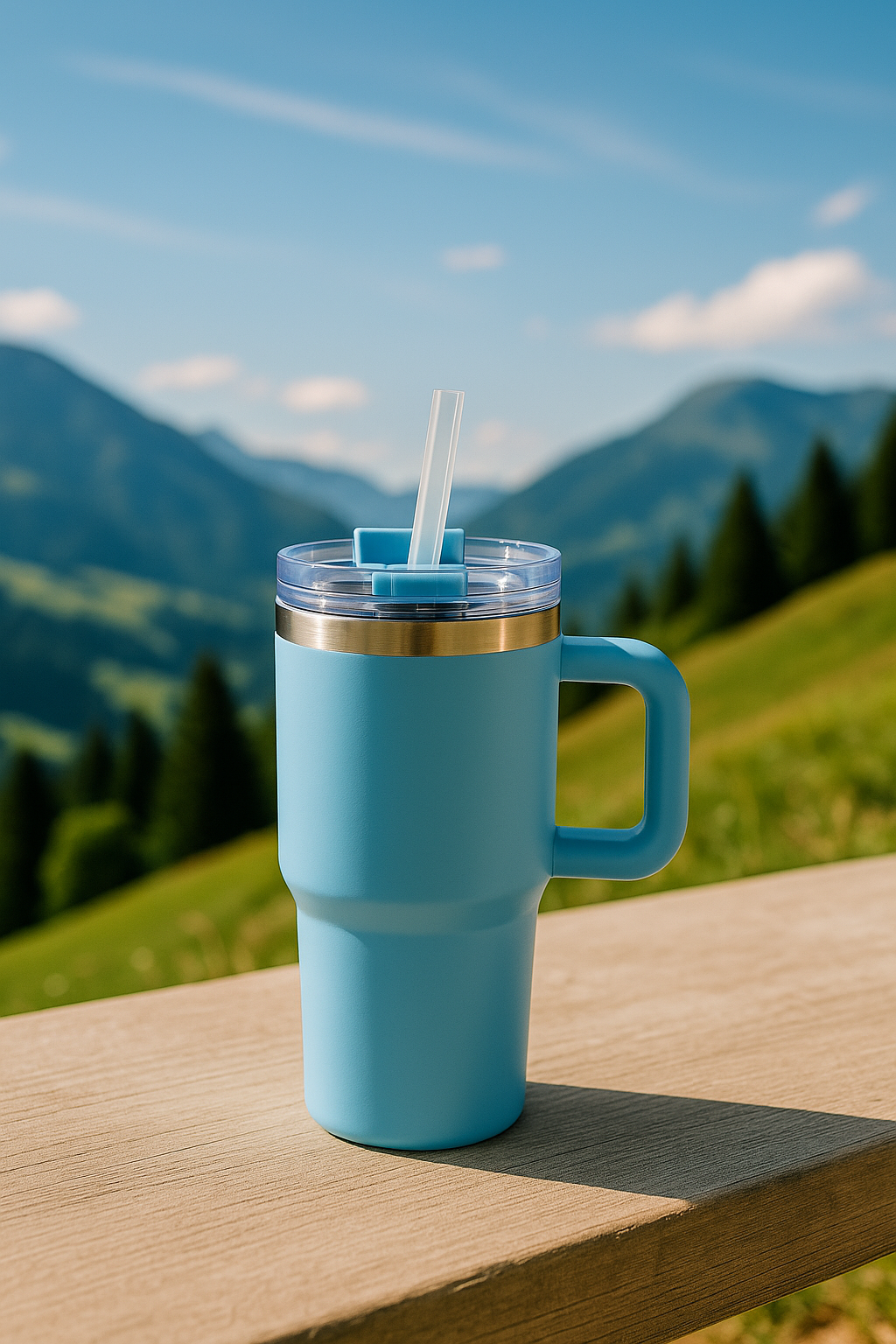 KLINKCO Stainless Steel Tumbler with Straw | Double Insulated Tumblers for Hot & Cold Drink 100% Leakproof Tumbler | Blue | 500ml