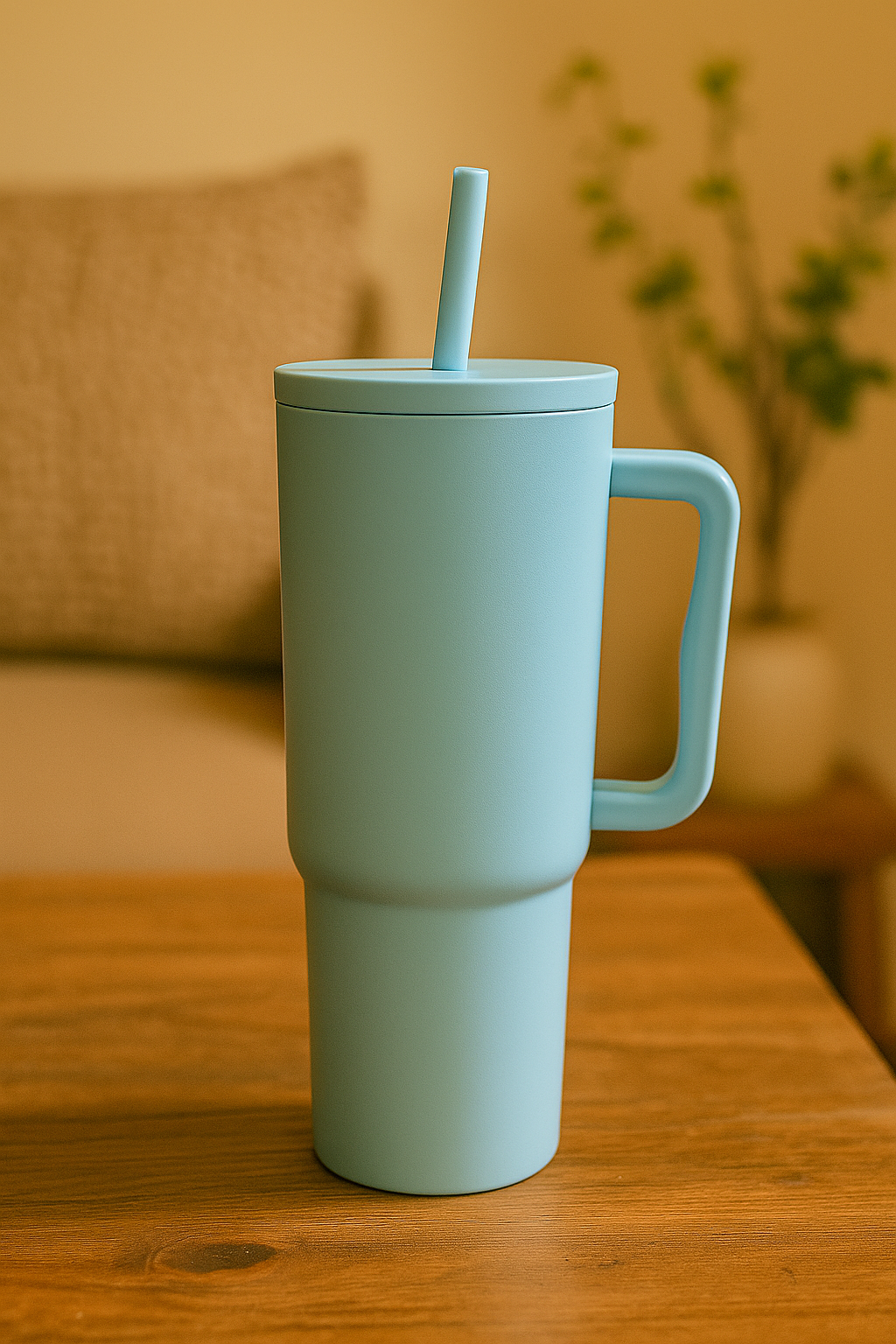 KLINKCO Stainless Steel Tumbler with Straw | Double Insulated Tumblers for Hot & Cold Drink 100% Leakproof Tumbler with Straw Cleaner | Blue | 1200ml